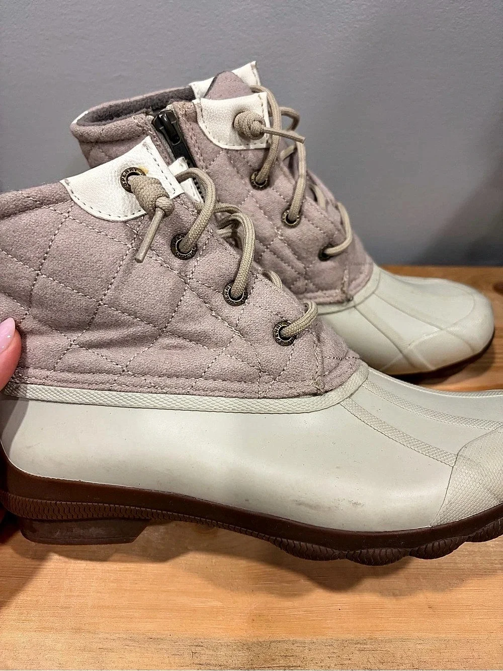 Sperry Saltwater Women's Winter Boots Pink & White US 6M
